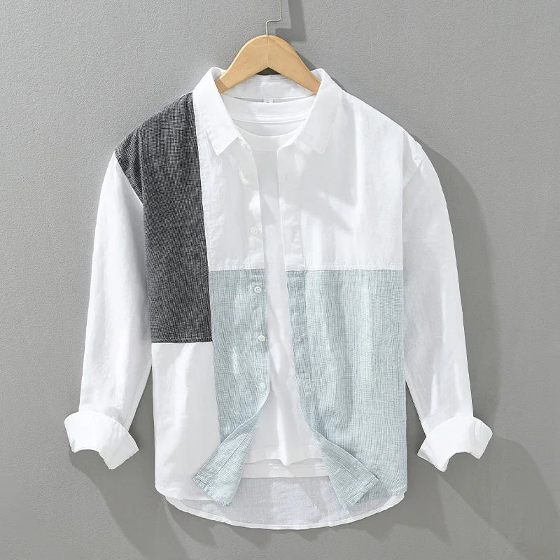 Lazare – Chemise Patchwork pour Hommes – Élégante & Tendance