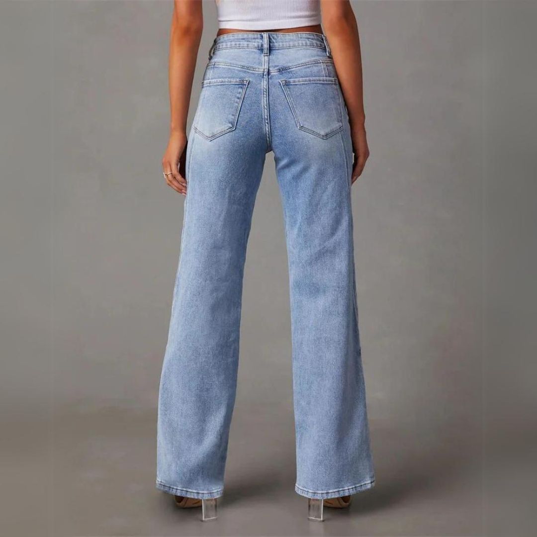 Sydney | Womenβs Casual Wide-Leg Relaxed Fit Jeans Caliboot