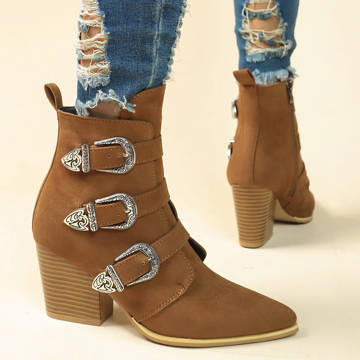Bottes Mi-Mollet Rétro Automne-Hiver