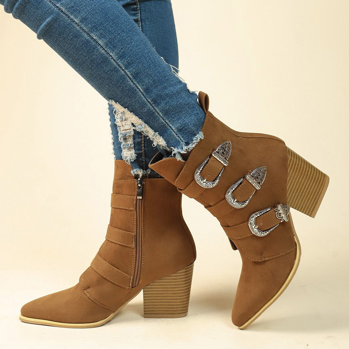 Bottes Mi-Mollet Rétro Automne-Hiver