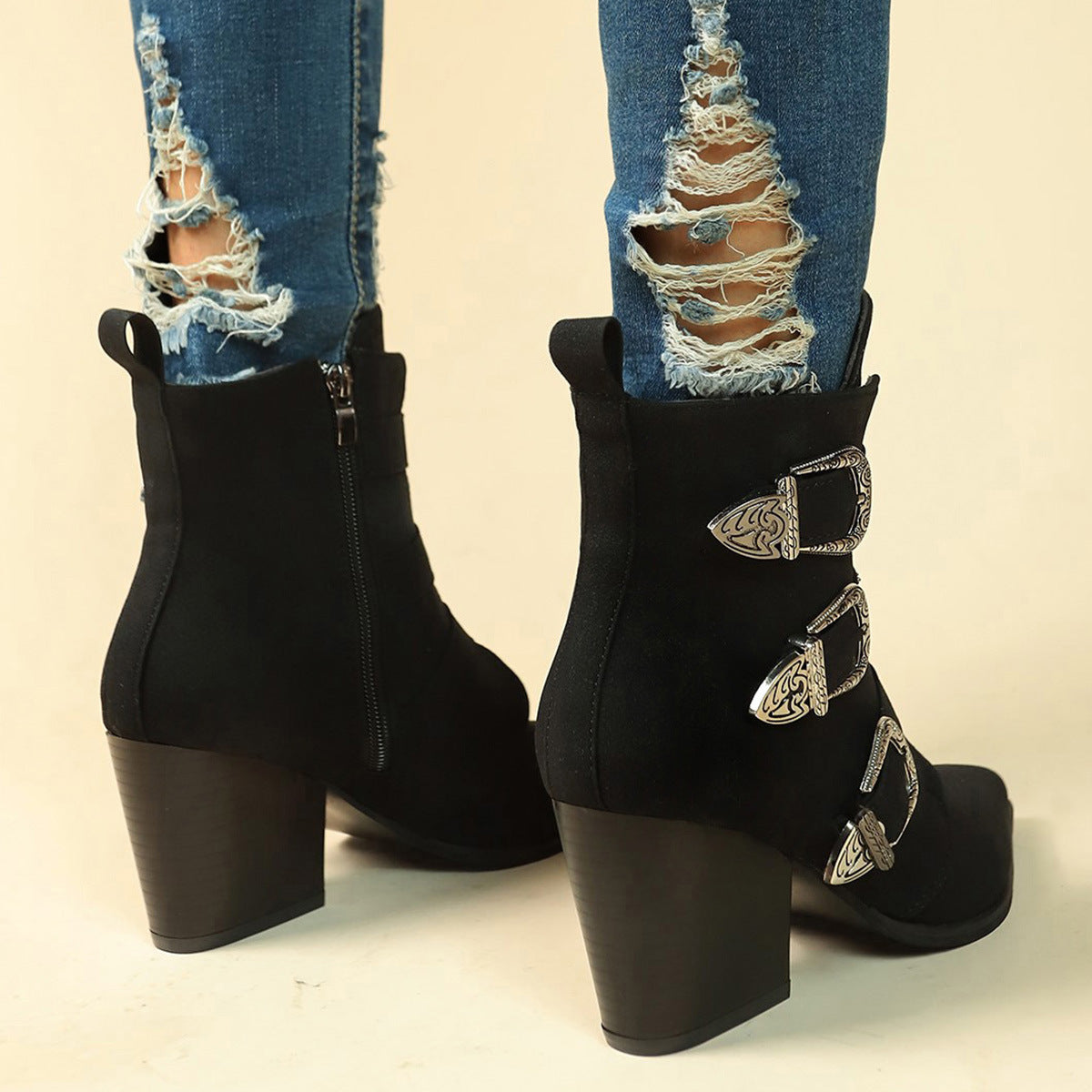 Bottes Mi-Mollet Rétro Automne-Hiver