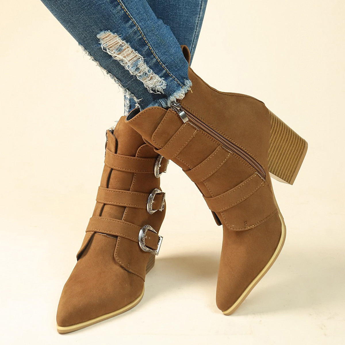 Bottes Mi-Mollet Rétro Automne-Hiver