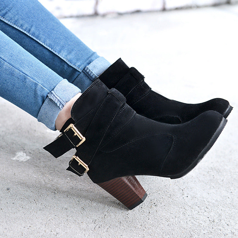 Bottines à Talons Hauts en Suède