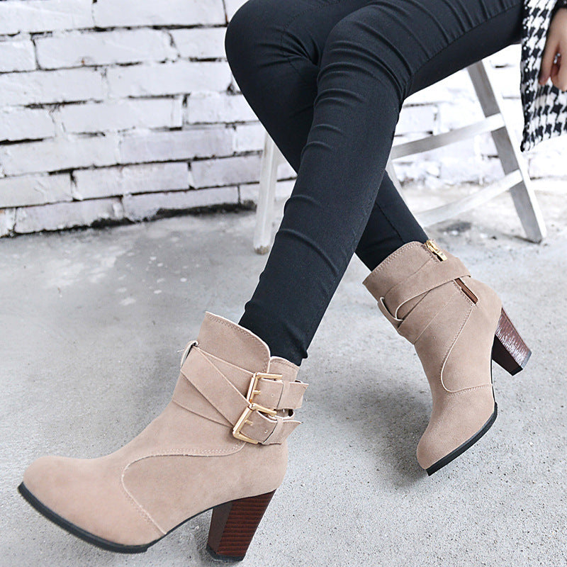 Bottines à Talons Hauts en Suède