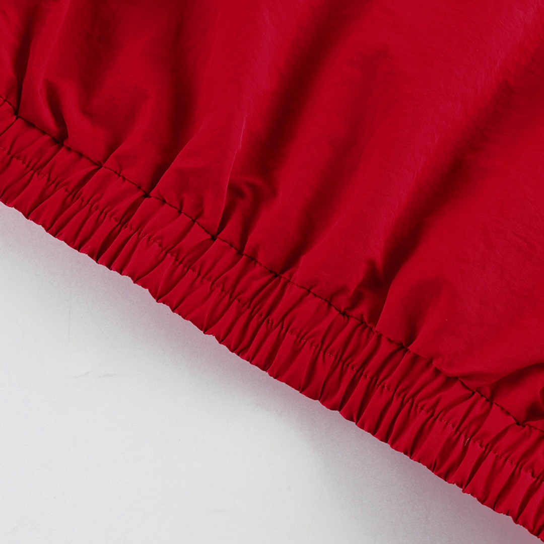 Women's Half-Zip Pullover Windbreaker Jacket – High Collar and Contrast Zipper Details Caliboot