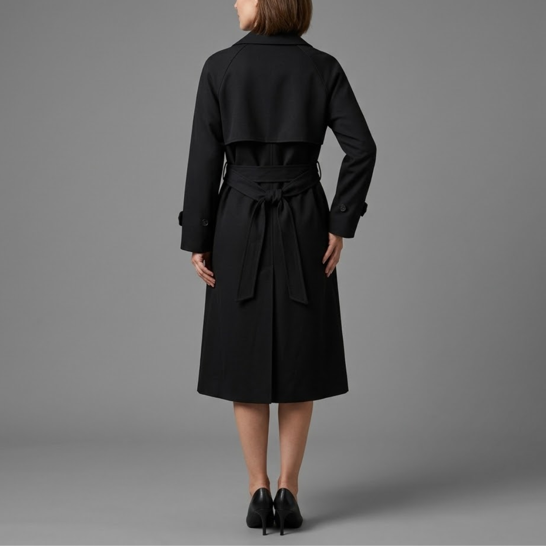Women's Trench Coat with Belt β Double-Breasted Design and Classic Lapel Collar Caliboot