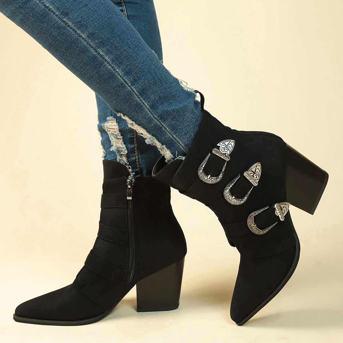 Bottes Mi-Mollet Rétro Automne-Hiver