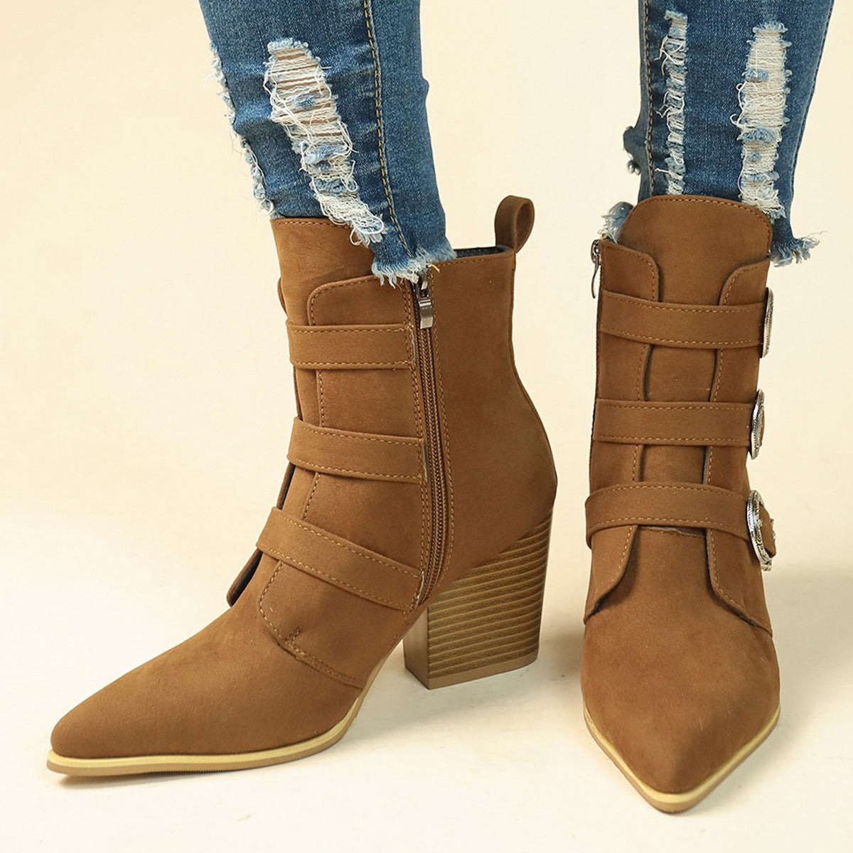 Bottes Mi-Mollet Rétro Automne-Hiver