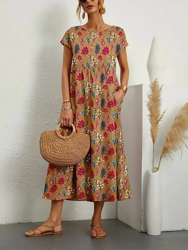 A-Line Summer Dress for Women – Elegant Floral Design 0