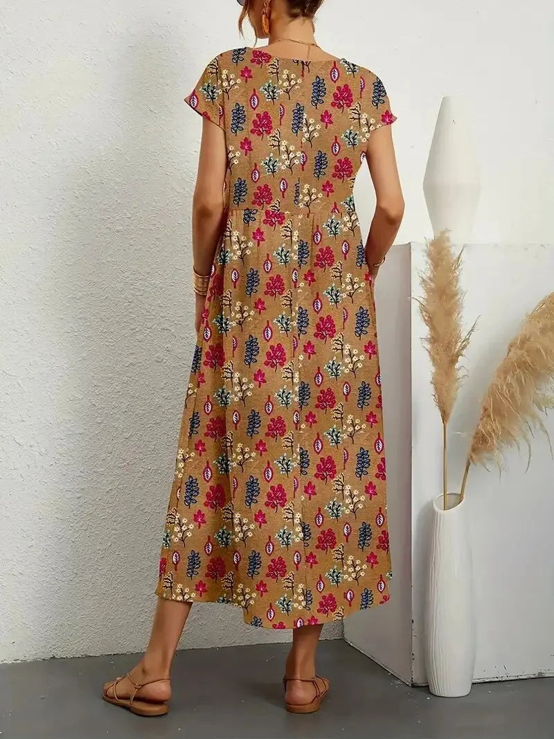 A-Line Summer Dress for Women – Elegant Floral Design 1
