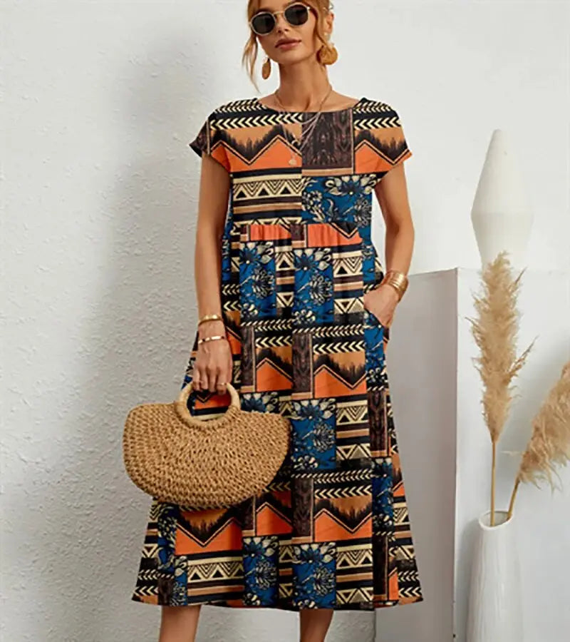 A-Line Summer Dress for Women – Elegant Floral Design 2