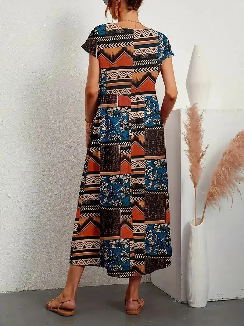 A-Line Summer Dress for Women – Elegant Floral Design 3