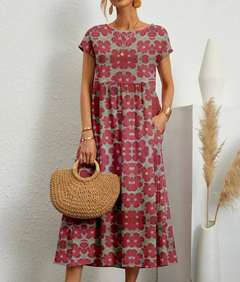 A-Line Summer Dress for Women – Elegant Floral Design 6