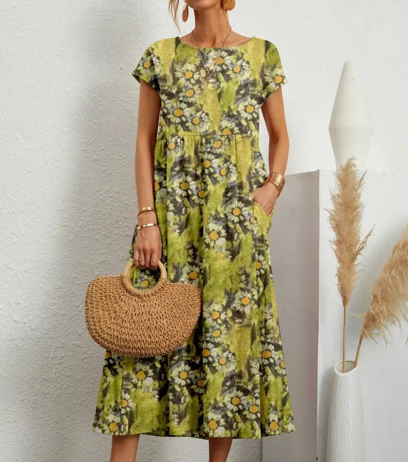 A-Line Summer Dress for Women – Elegant Floral Design 7