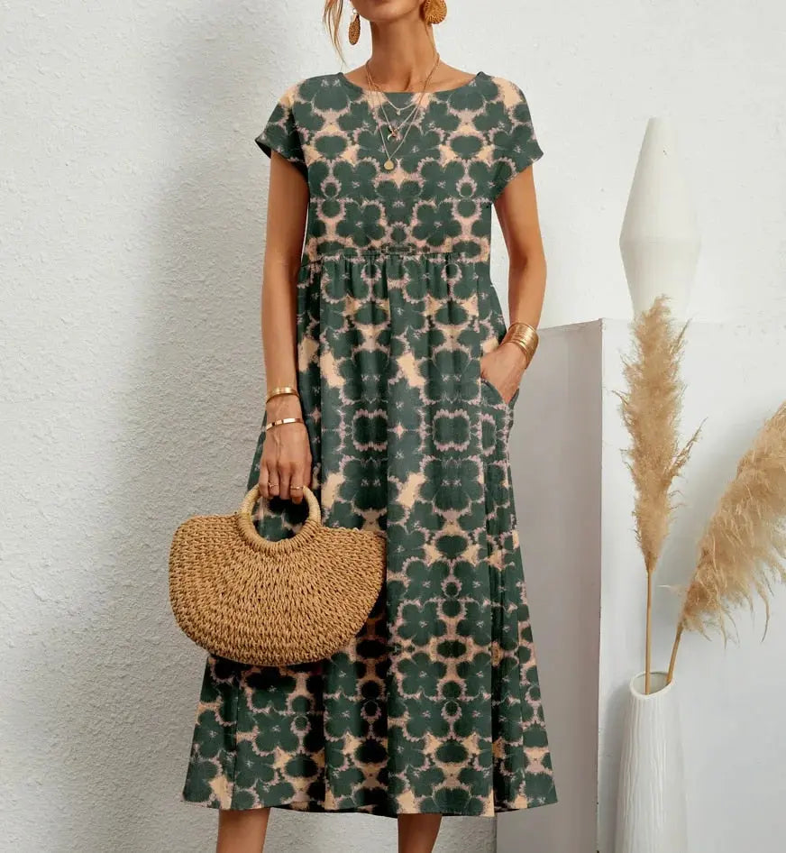 A-Line Summer Dress for Women – Elegant Floral Design 8