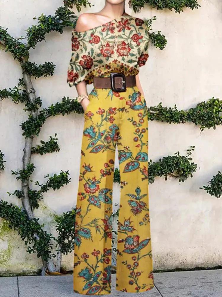 Abstract Art Jumpsuit for Women – Stylish & Elegant One-Shoulder Design-Caliboot