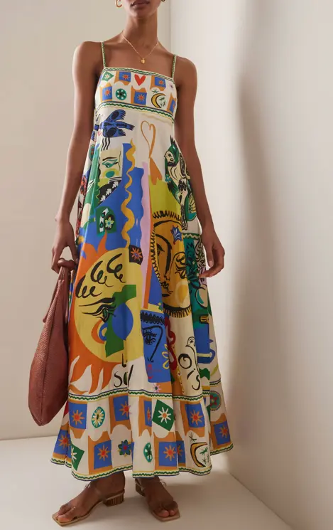 Art-Inspired Linen Summer Dress for Women – Breezy & Stylish-Caliboot