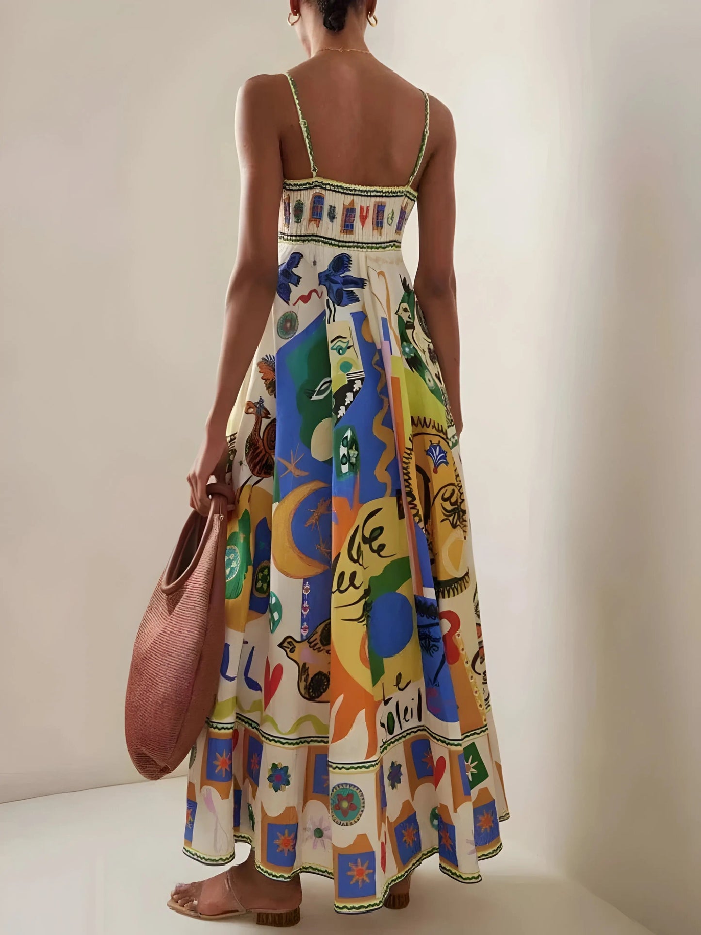 Art-Inspired Linen Summer Dress for Women – Breezy & Stylish-Caliboot