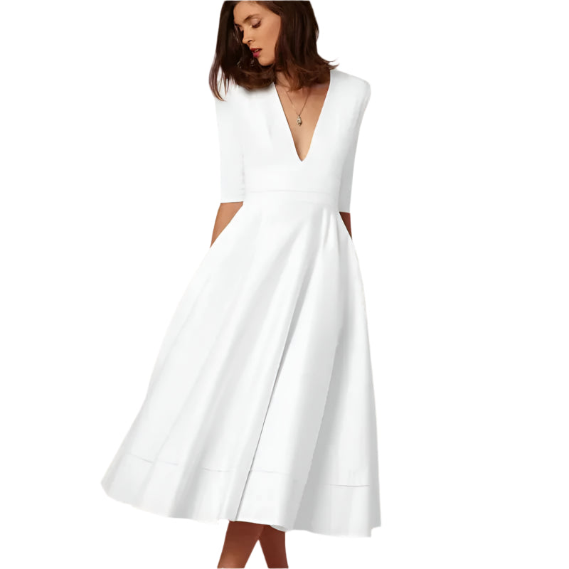Azmira – Robe Midi Femme A-Ligne – Élégante & Chic 1