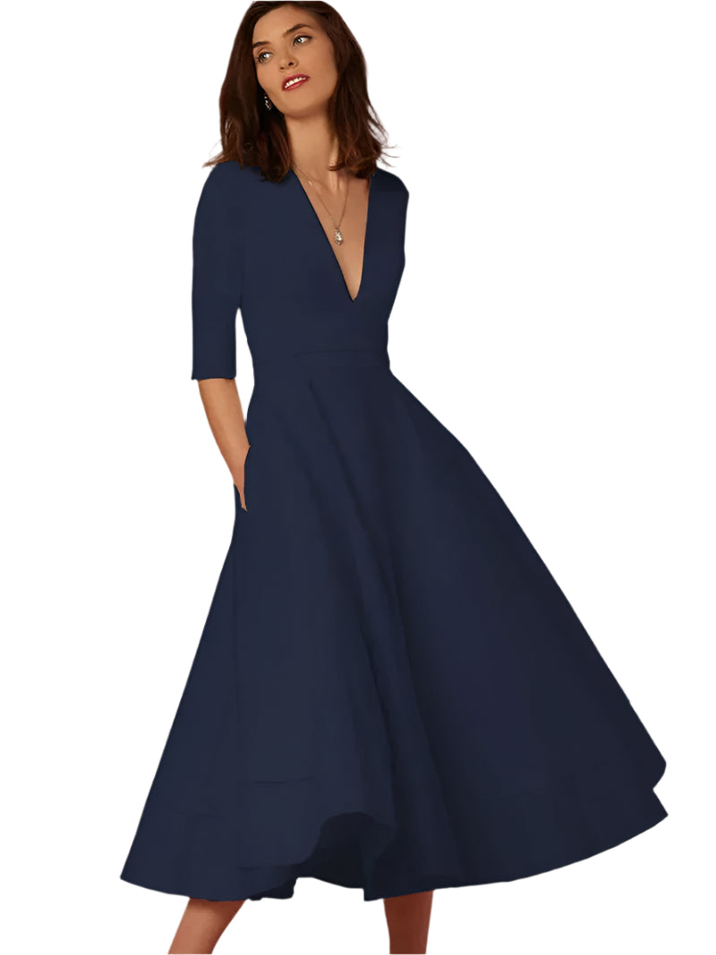 Azmira – Robe Midi Femme A-Ligne – Élégante & Chic 3