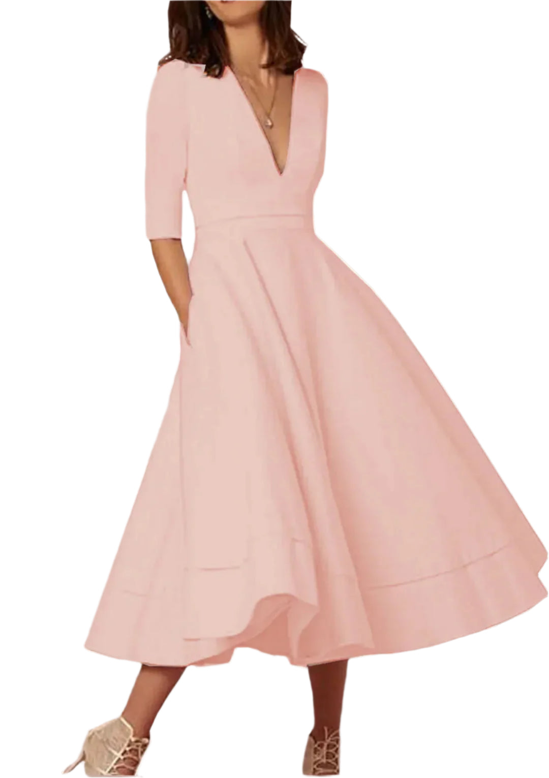 Azmira – Robe Midi Femme A-Ligne – Élégante & Chic 4