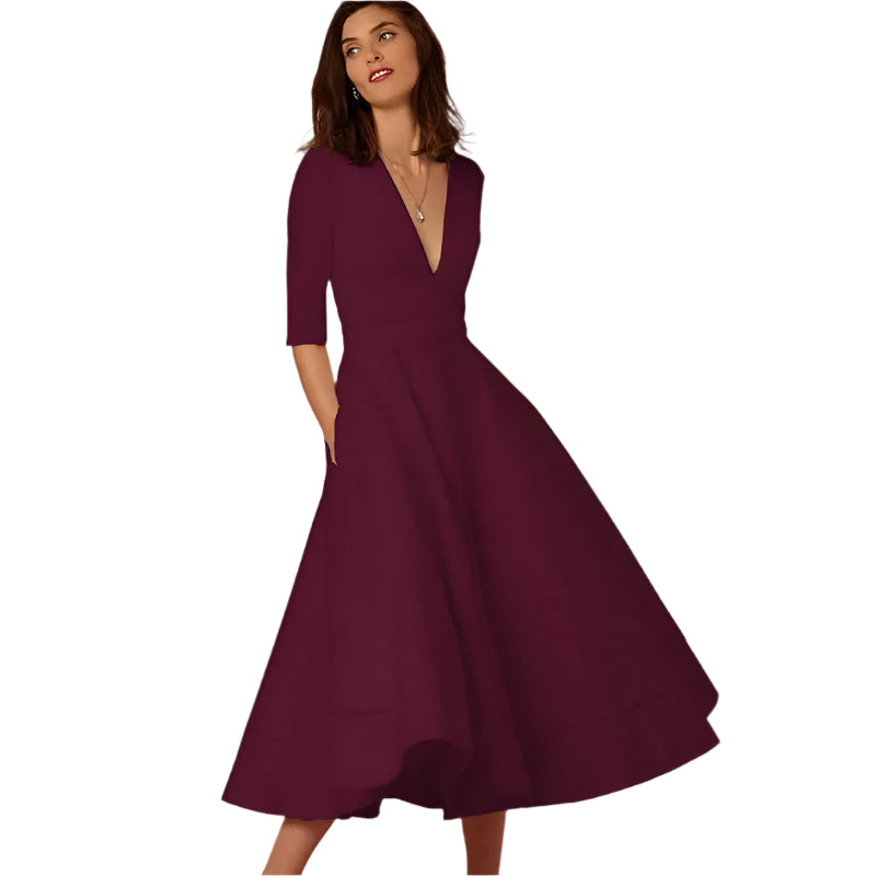 Azmira – Robe Midi Femme A-Ligne – Élégante & Chic 7