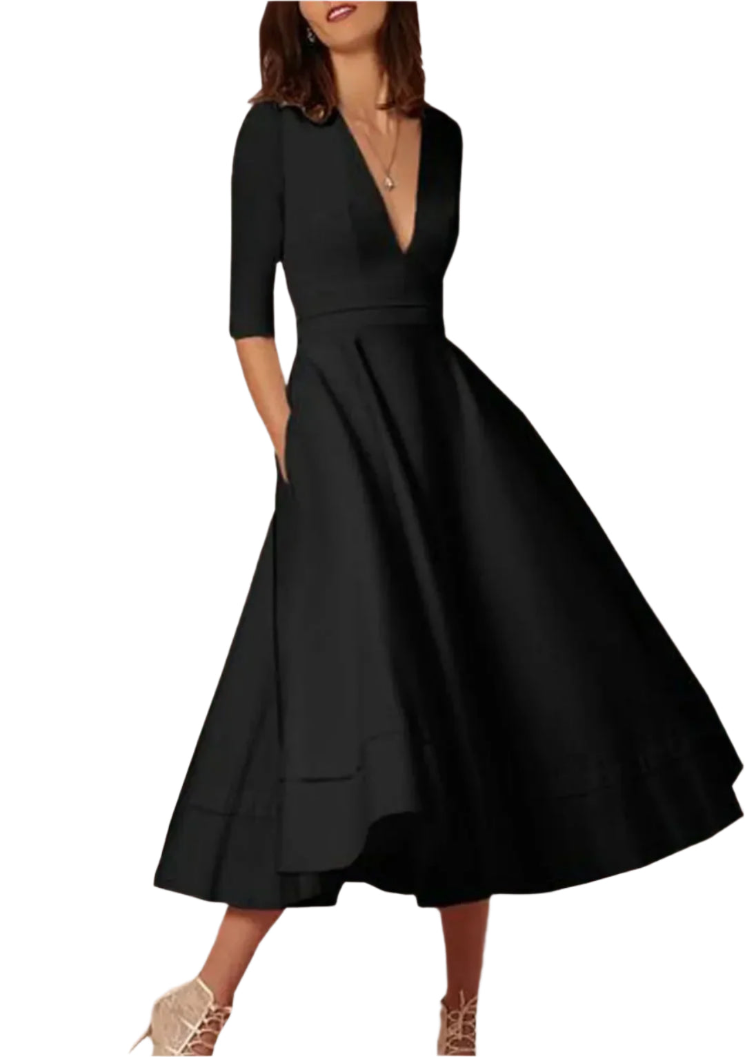 Azmira – Robe Midi Femme A-Ligne – Élégante & Chic 8
