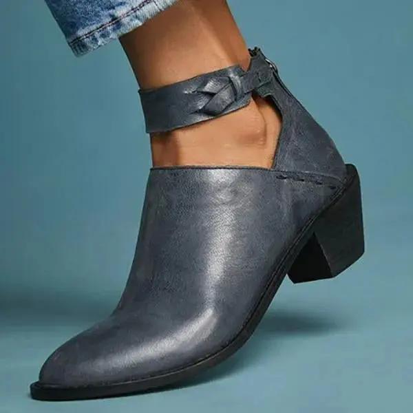 Block Heel Black Ankle Boots for Women – Elegant & Versatile Style