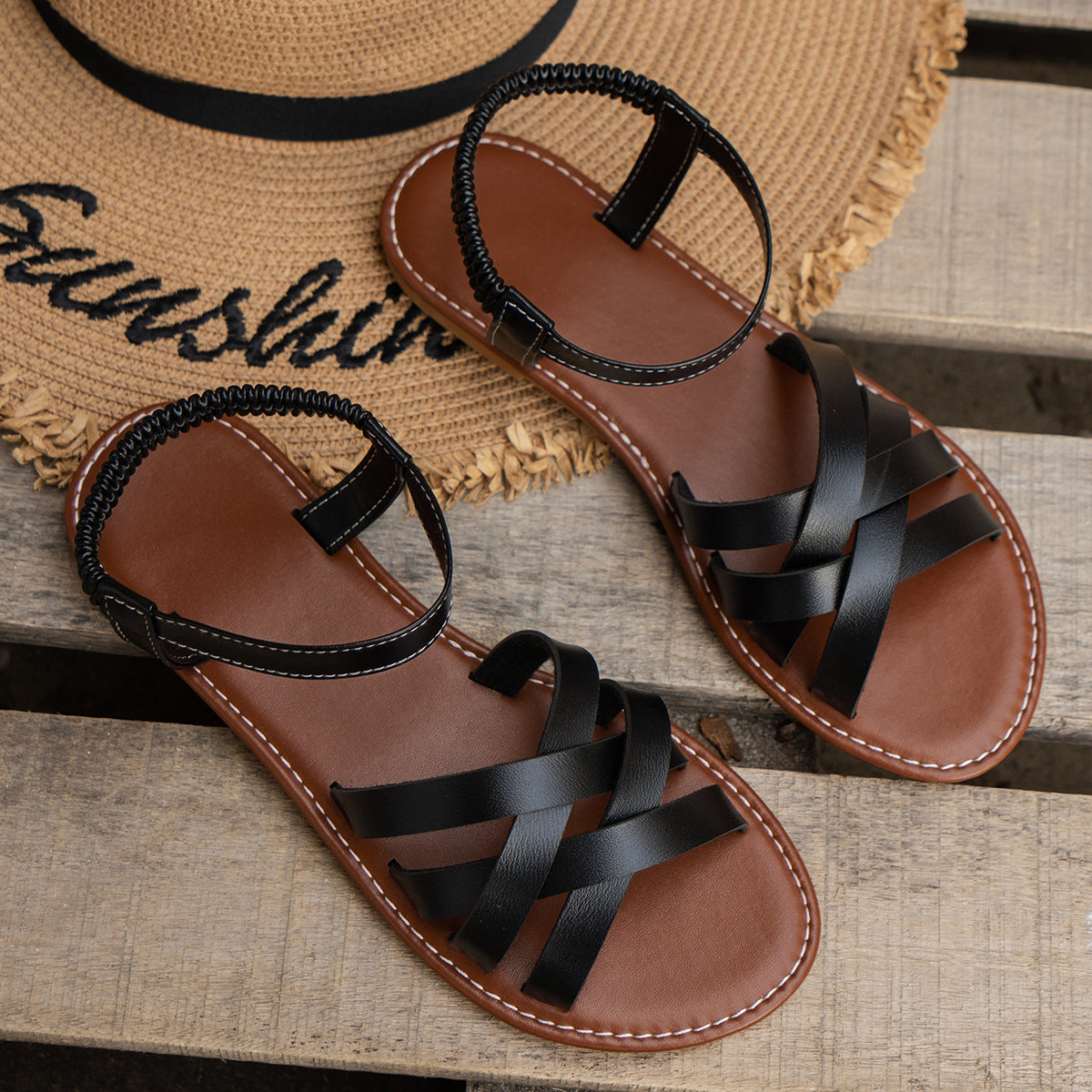 Breathable Cross Strap Sandals for Women – Comfortable & Versatile