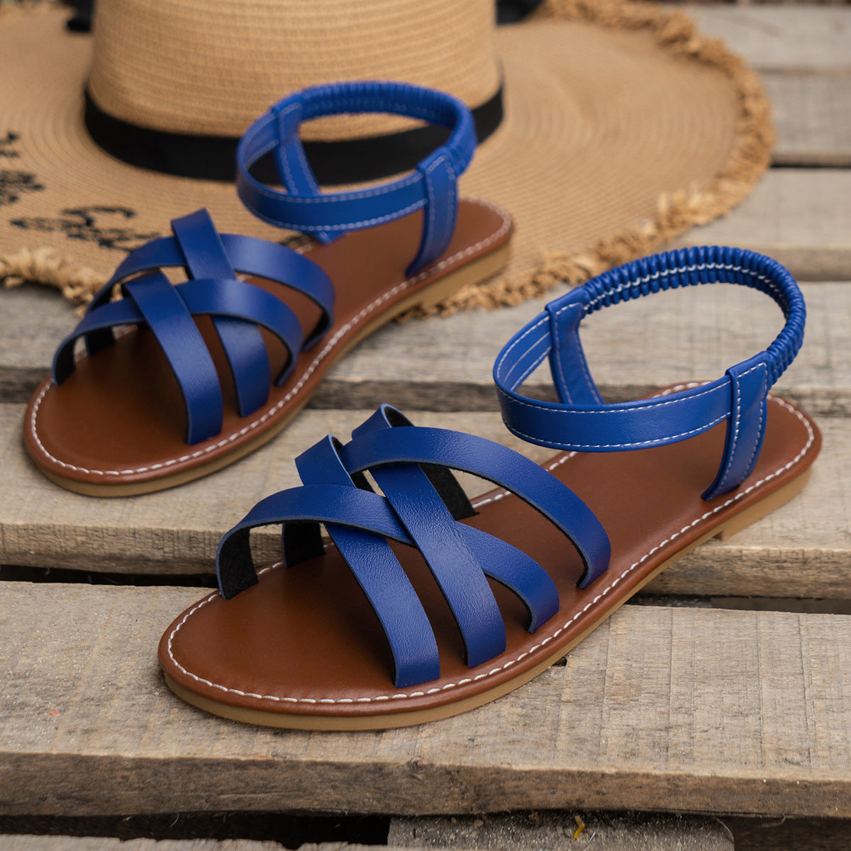 Breathable Cross Strap Sandals for Women – Comfortable & Versatile