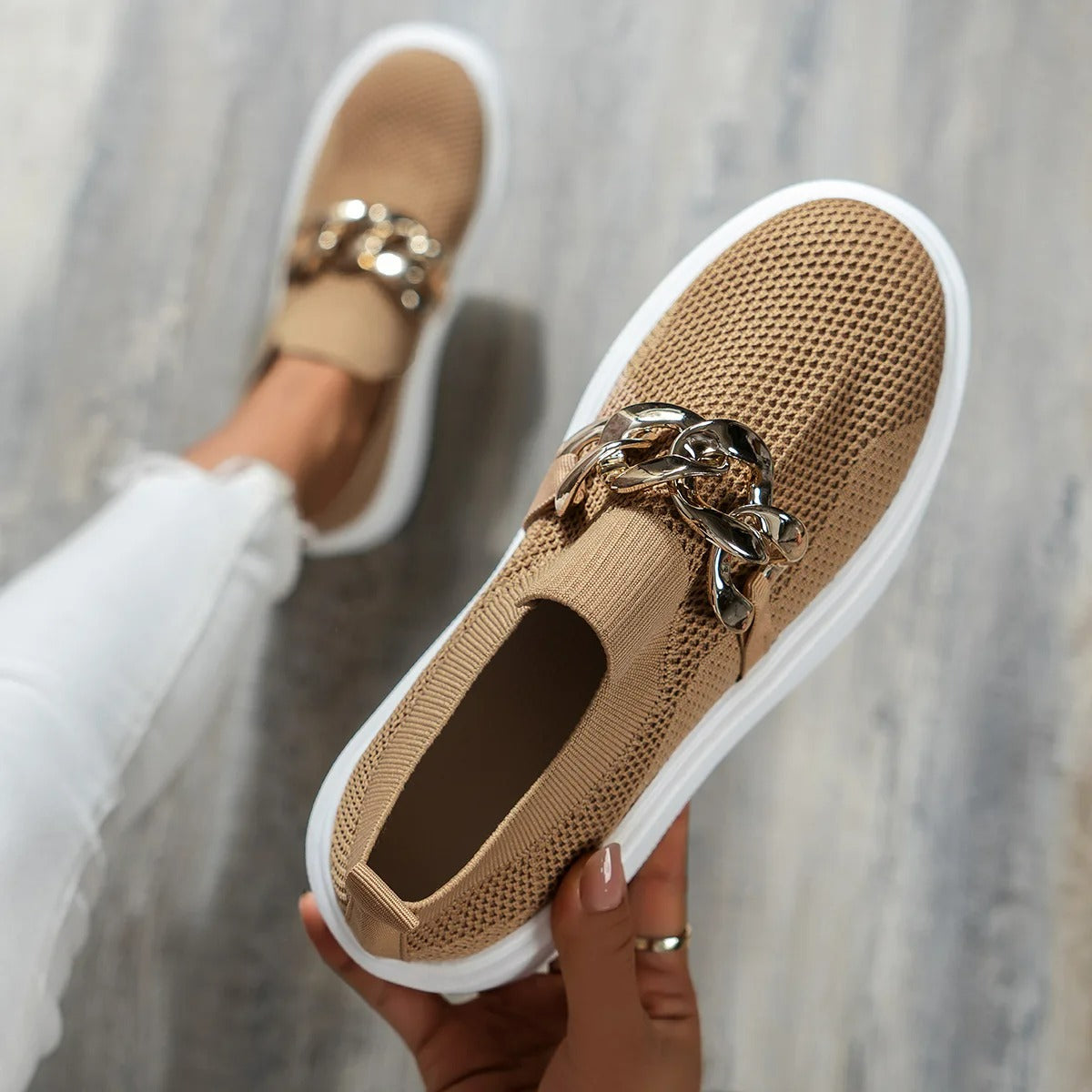 Breathable Slip-On Sneakers for Women – Stylish & Comfortable