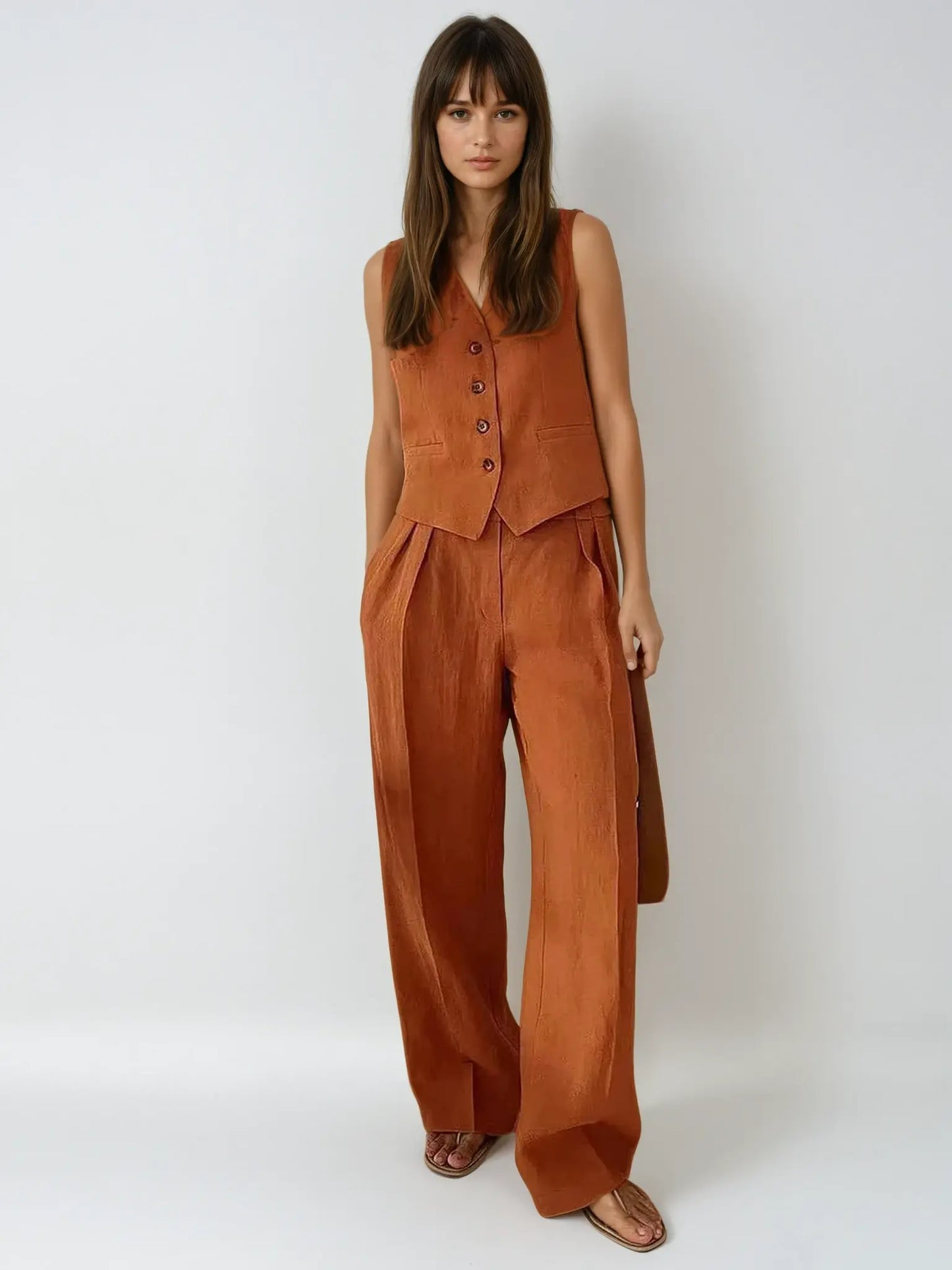 Breathable Cotton-Linen Two-Piece Set for Women – Effortlessly Stylish & Comfortable 1