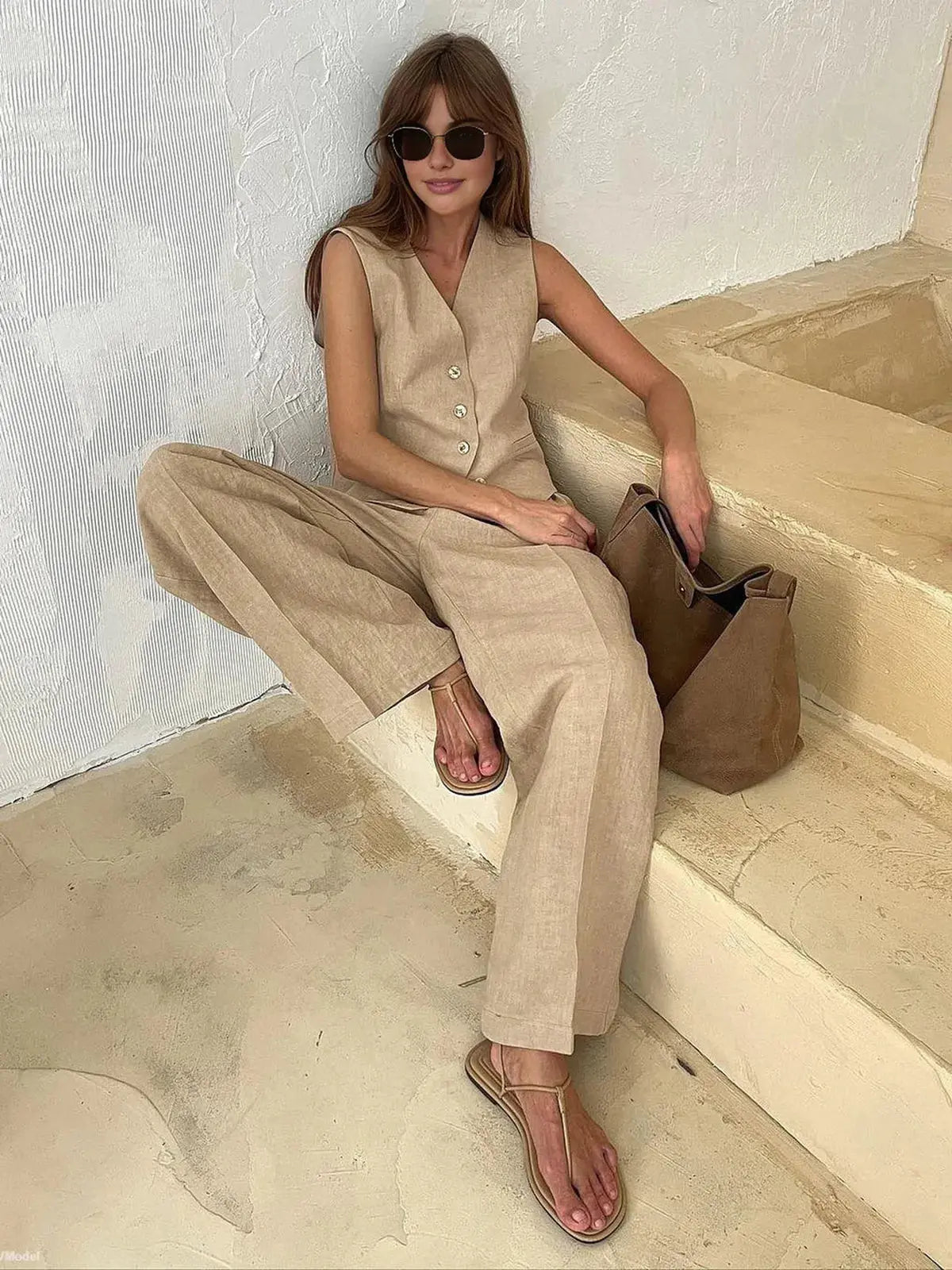 Breathable Cotton-Linen Two-Piece Set for Women – Effortlessly Stylish & Comfortable 6