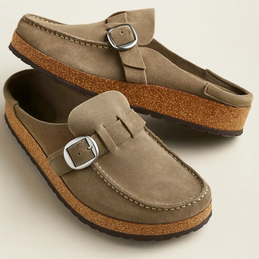 Mules for Women – Comfortable Wide Fit, Modern Suede Design Caliboot