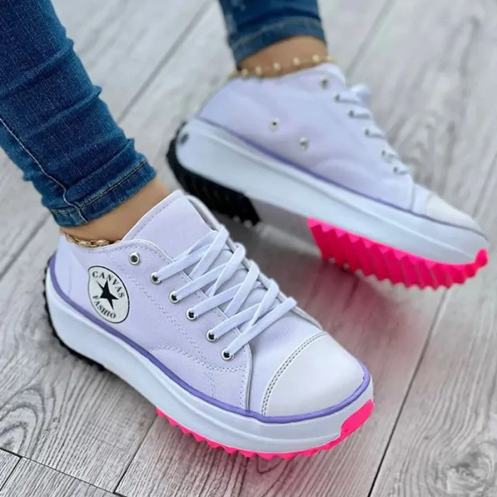 Canvas Platform Sneakers for Women – Stylish & Comfortable
