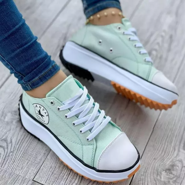 Canvas Platform Sneakers for Women – Stylish & Comfortable