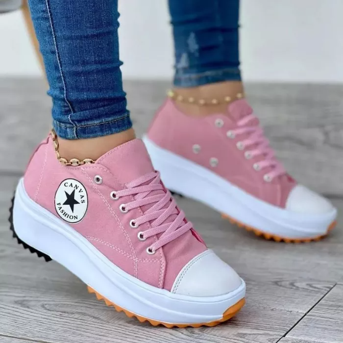 Canvas Platform Sneakers for Women – Stylish & Comfortable