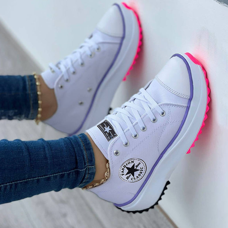 Canvas Platform Sneakers for Women – Stylish & Comfortable