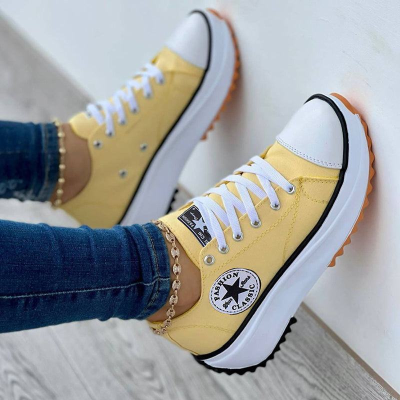 Canvas Platform Sneakers for Women – Stylish & Comfortable