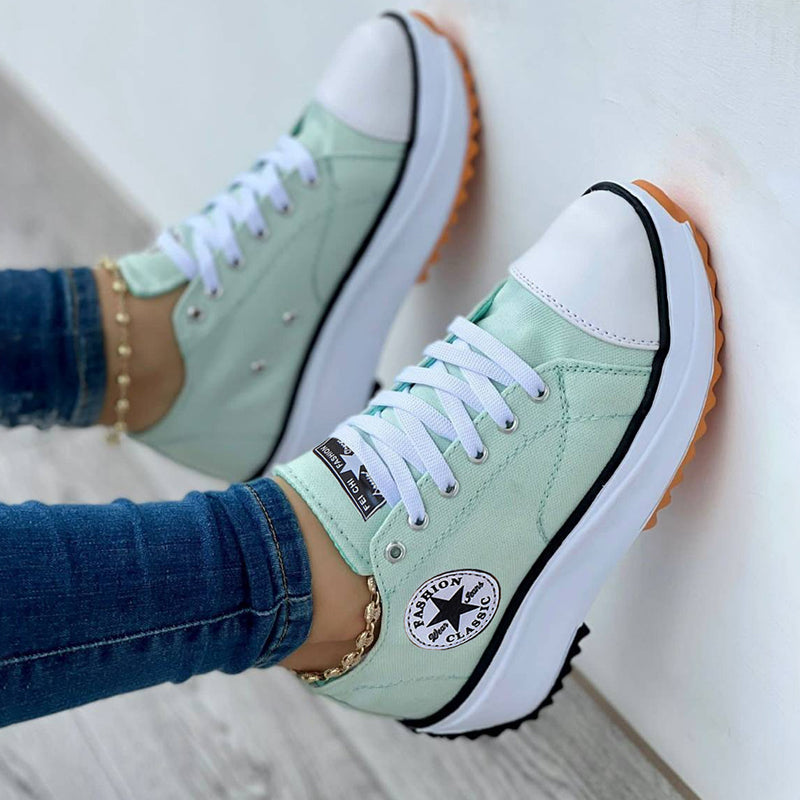 Canvas Platform Sneakers for Women – Stylish & Comfortable