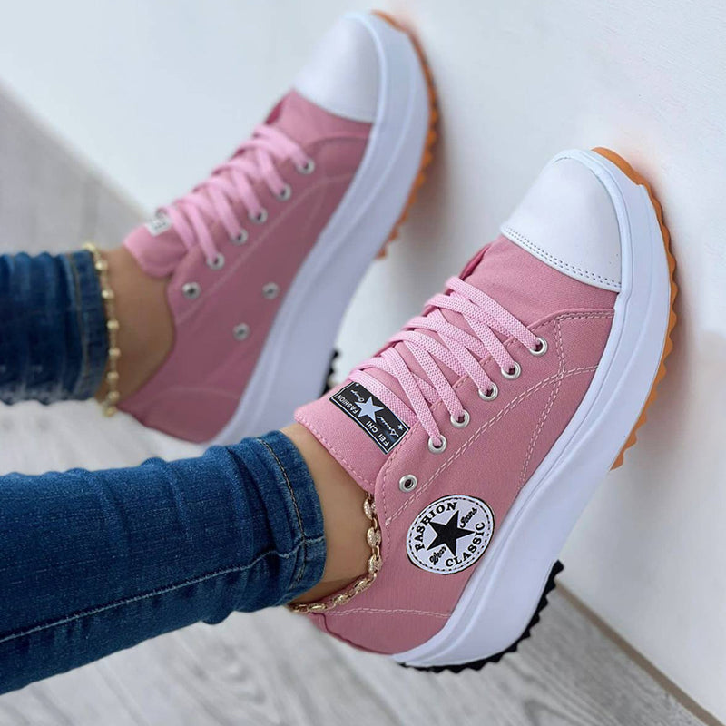 Canvas Platform Sneakers for Women – Stylish & Comfortable