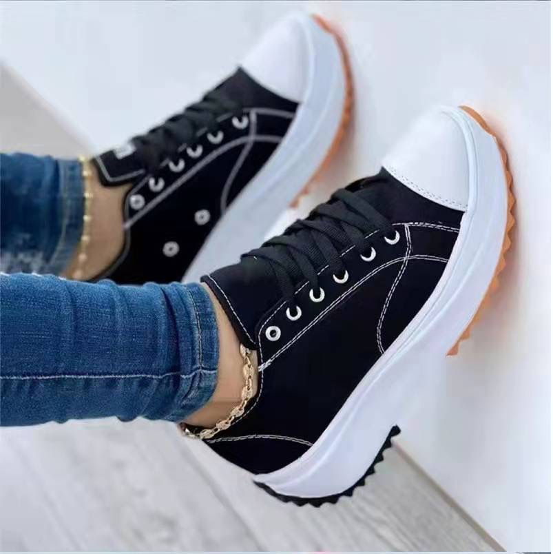 Canvas Platform Sneakers for Women – Stylish & Comfortable