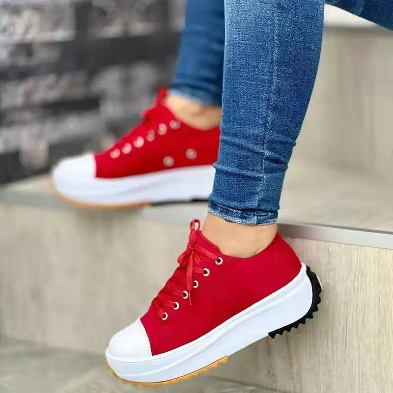 Canvas Platform Sneakers for Women – Stylish & Comfortable