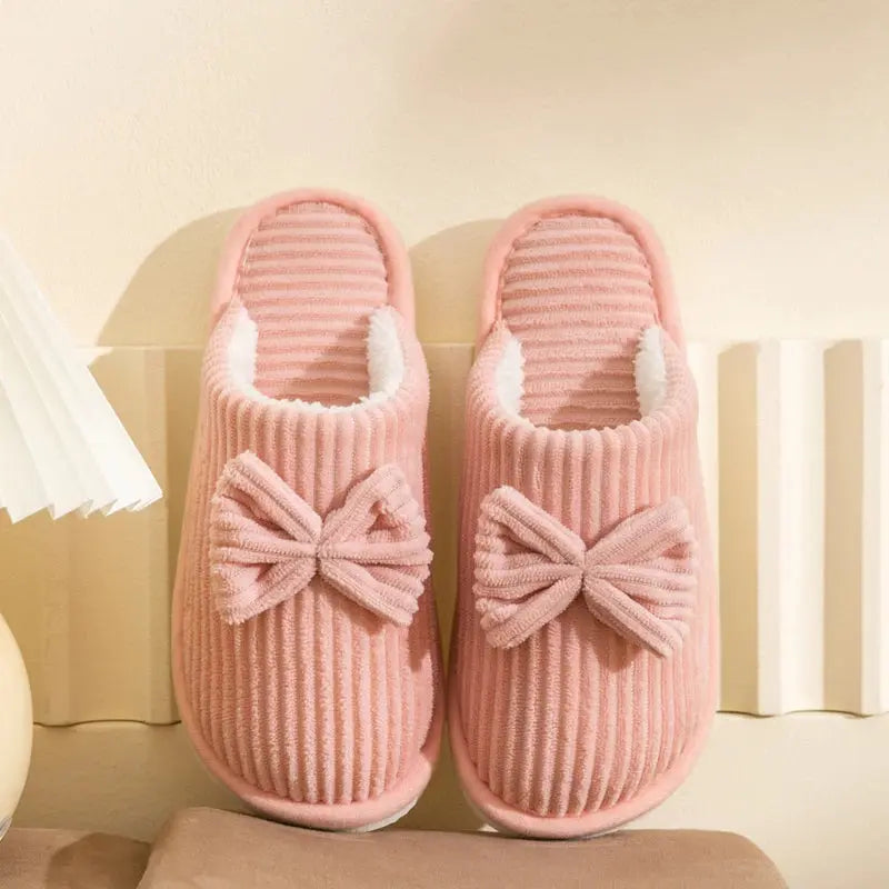 Charming Bow Slippers for Women β Cozy & Stylish Indoor Comfort