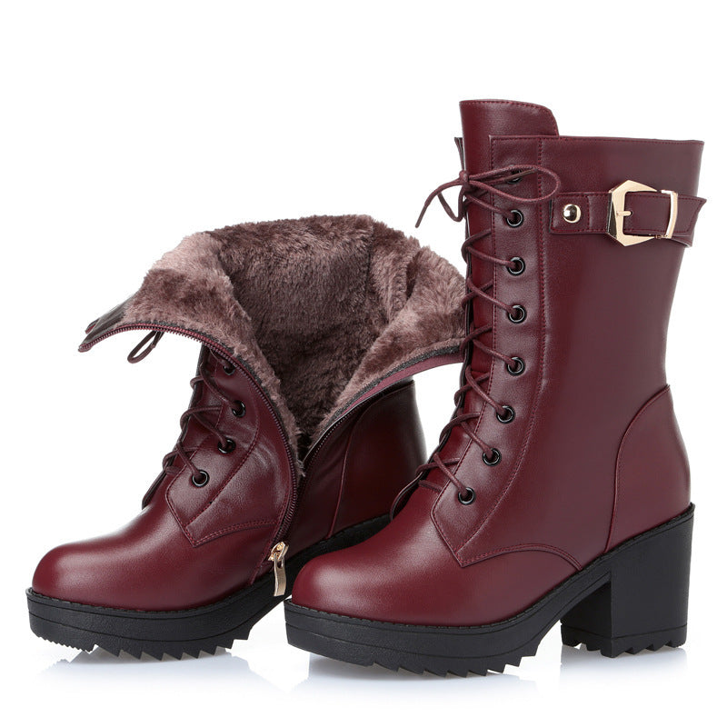 Chic Black Ankle Boots for Women – Stylish & Warm with Non-Slip Sole