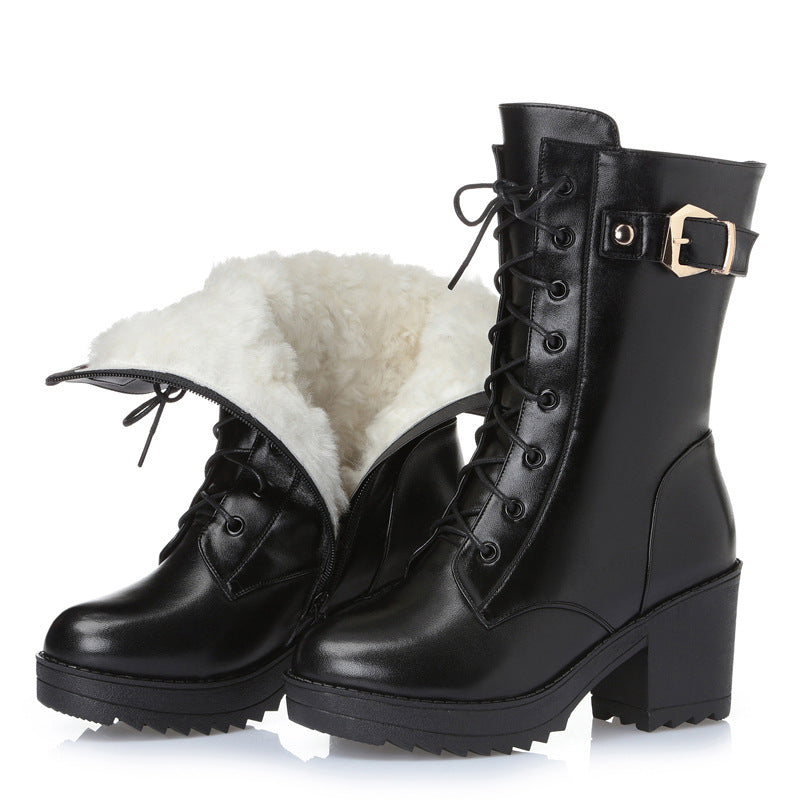 Chic Black Ankle Boots for Women – Stylish & Warm with Non-Slip Sole