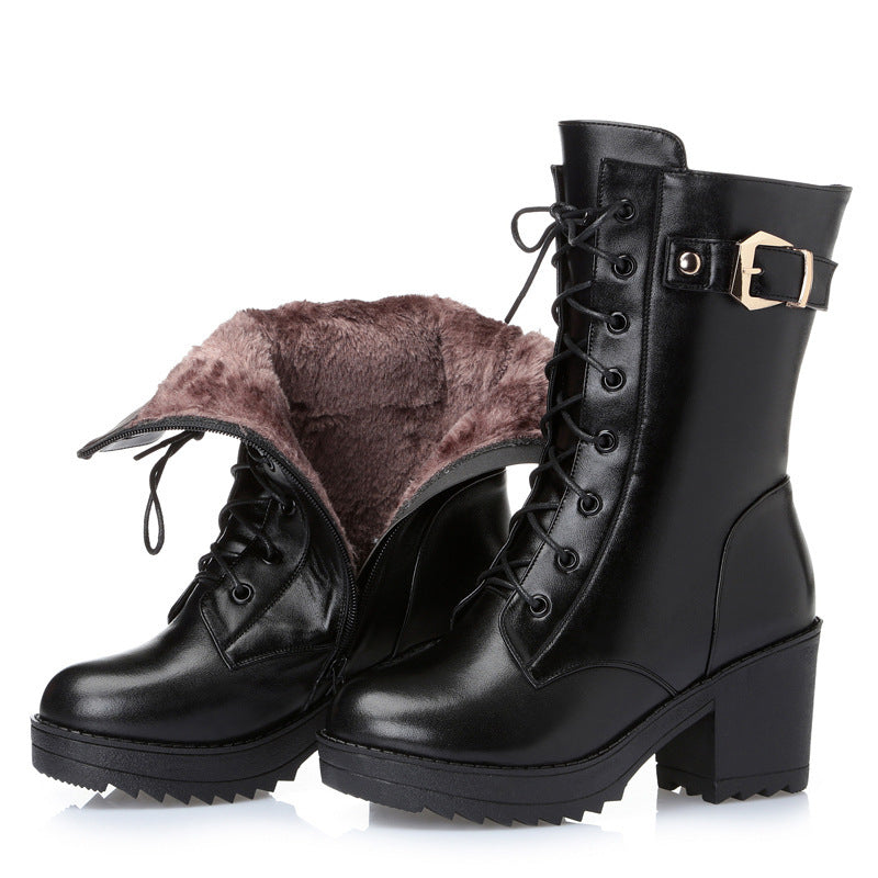 Chic Black Ankle Boots for Women – Stylish & Warm with Non-Slip Sole