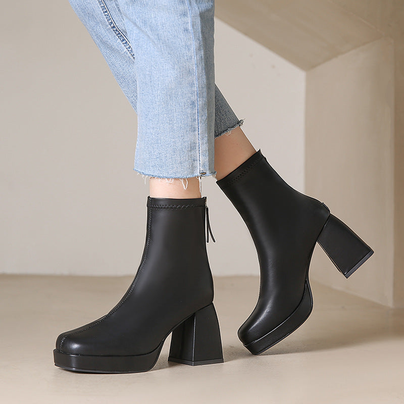 Chunky Heel Ankle Boots for Women – Chic & Comfortable Style