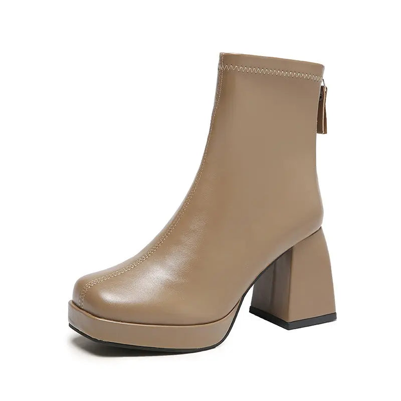 Chunky Heel Ankle Boots for Women – Chic & Comfortable Style