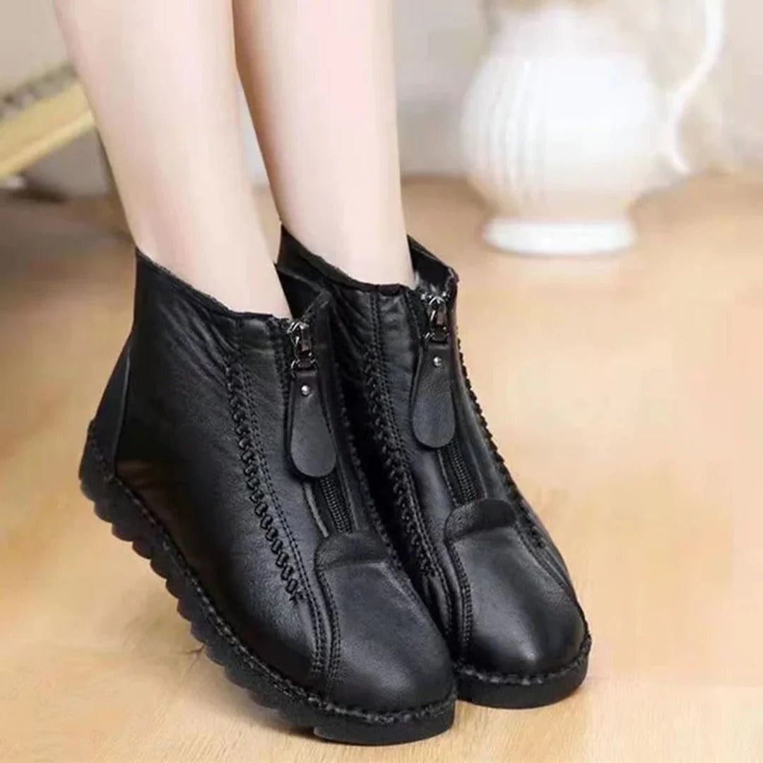 Chunky Sole Black Ankle Boots for Women – Effortless Style & Comfort